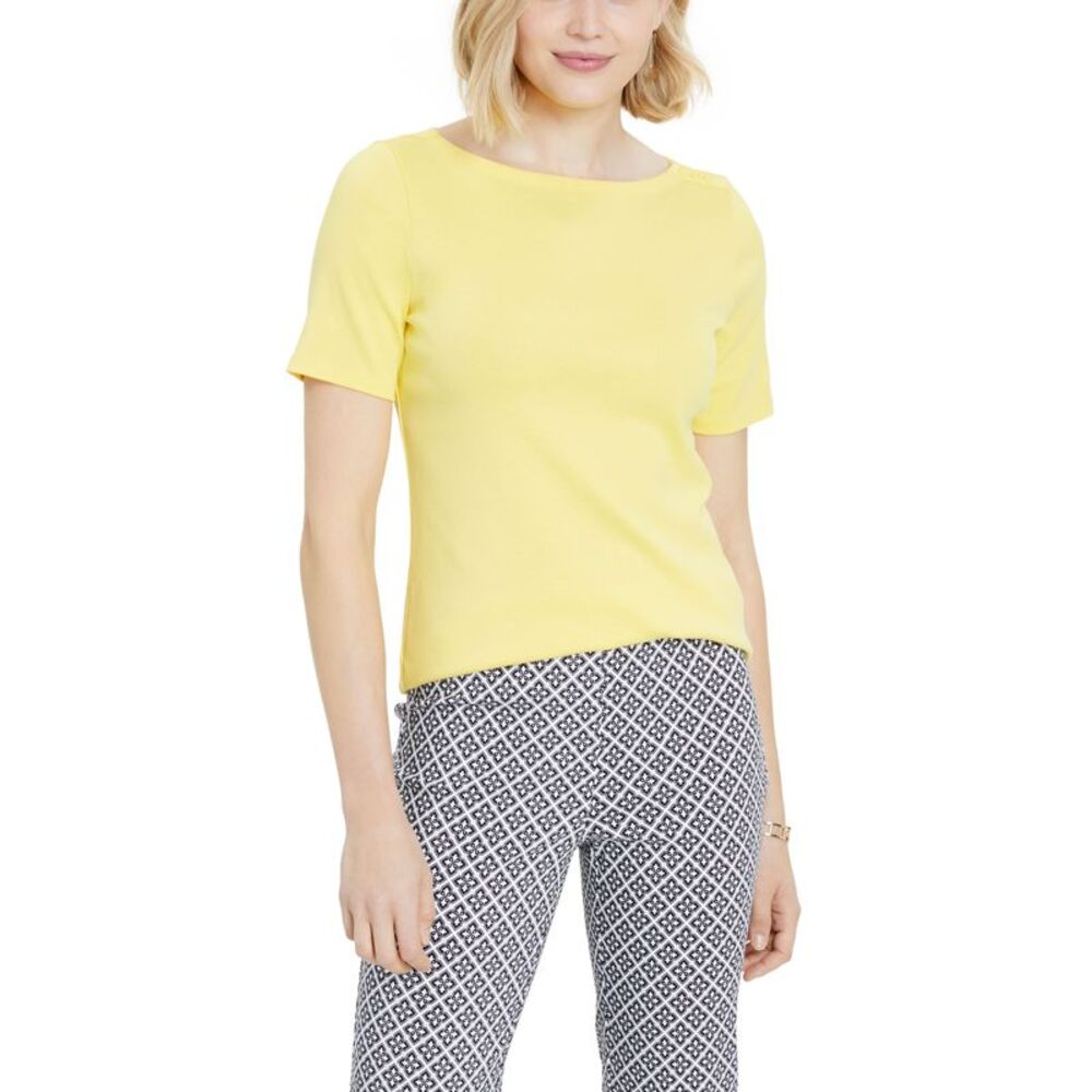 Charter Club Cotton Boat-Neck Top